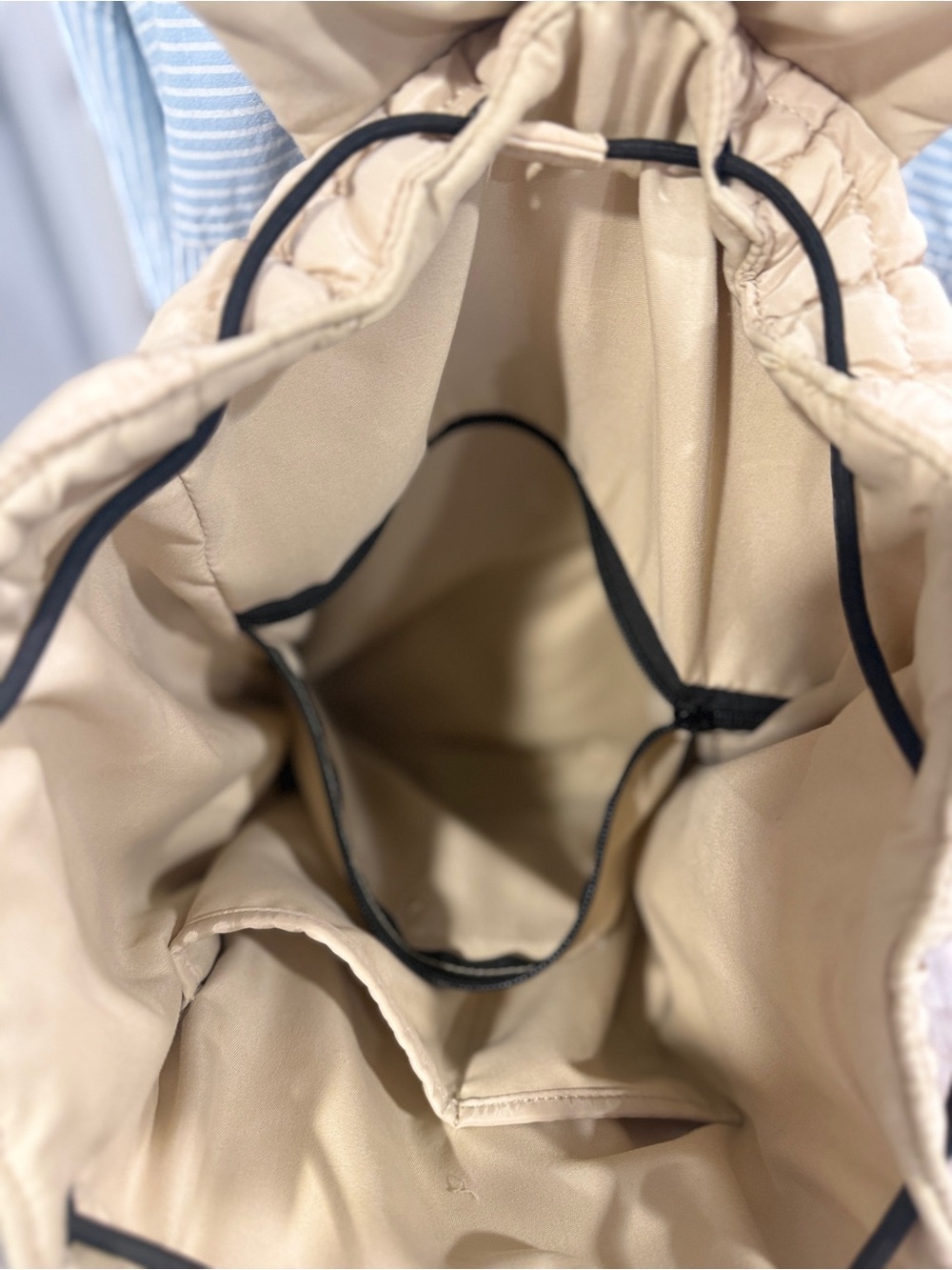 FP Movement Free People Quilted Hiker Backpack Tan One Size - Picture 8 of 13